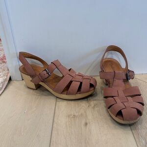 Madewell Mauve Wooded Heel Sandals